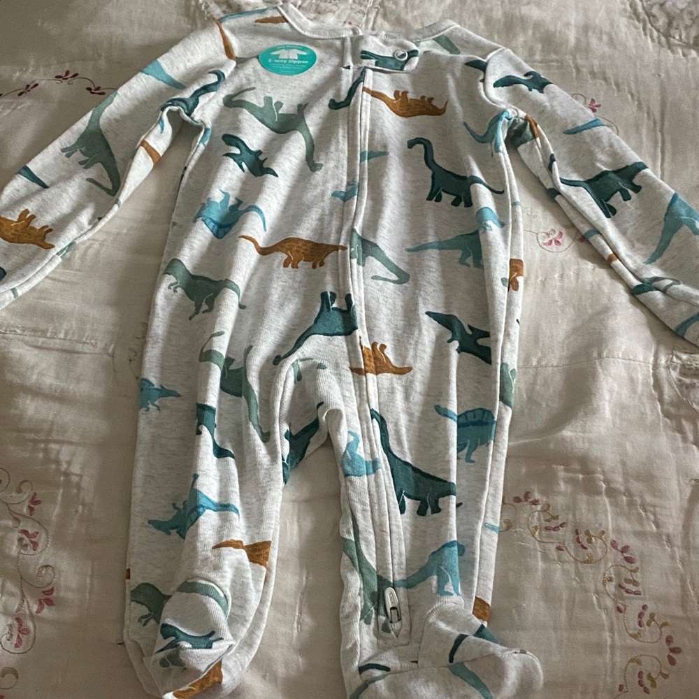 Carter's Dinosaur Print Footed One Piece - Blue, Green, Brown